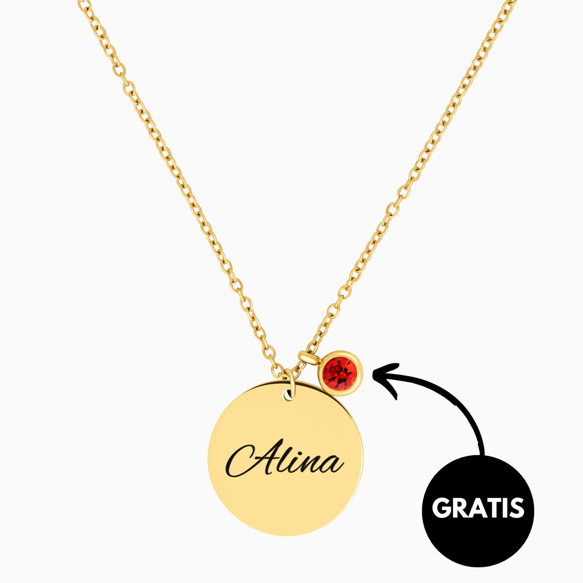 Birthstone Engraving Necklace