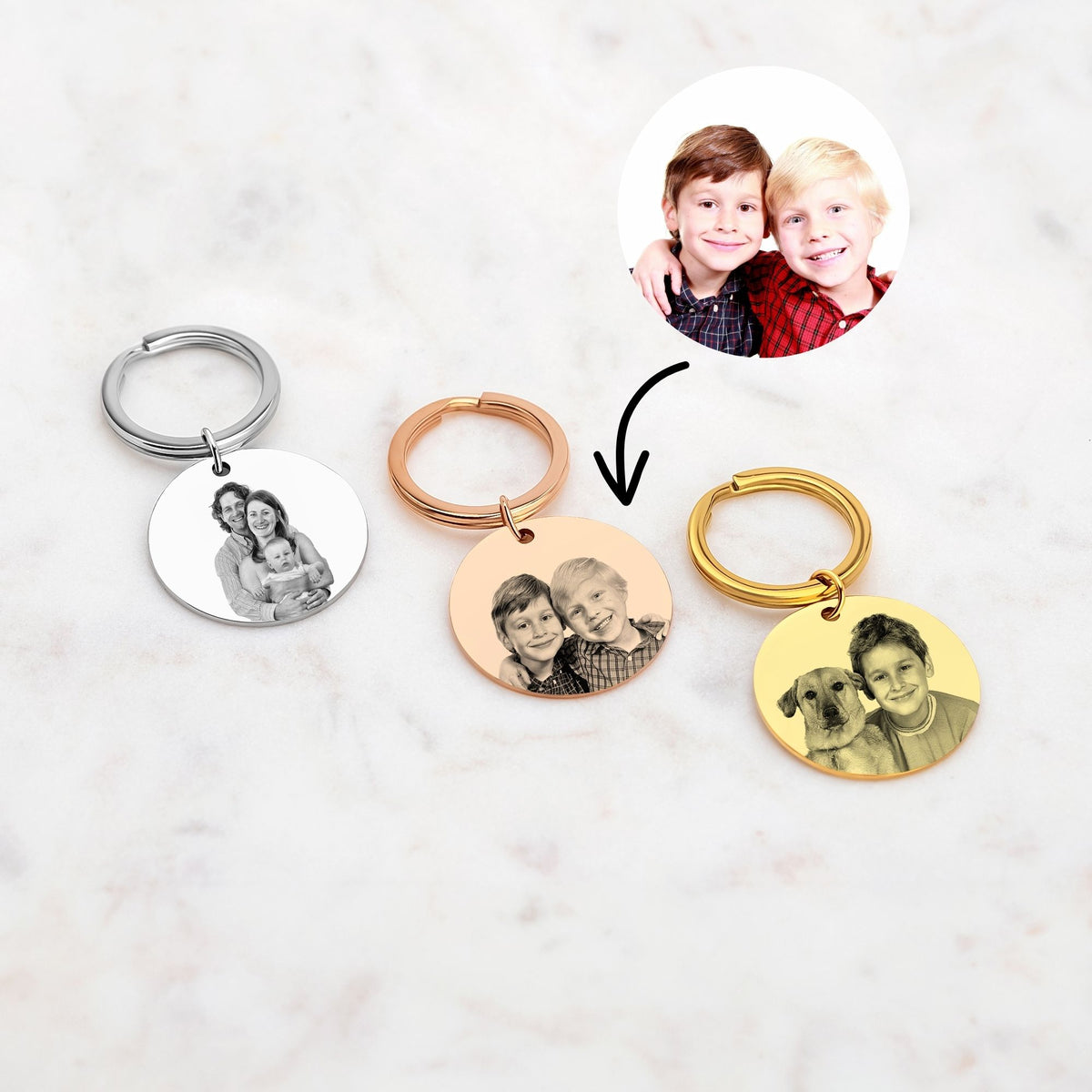 Keychain with photo engraving