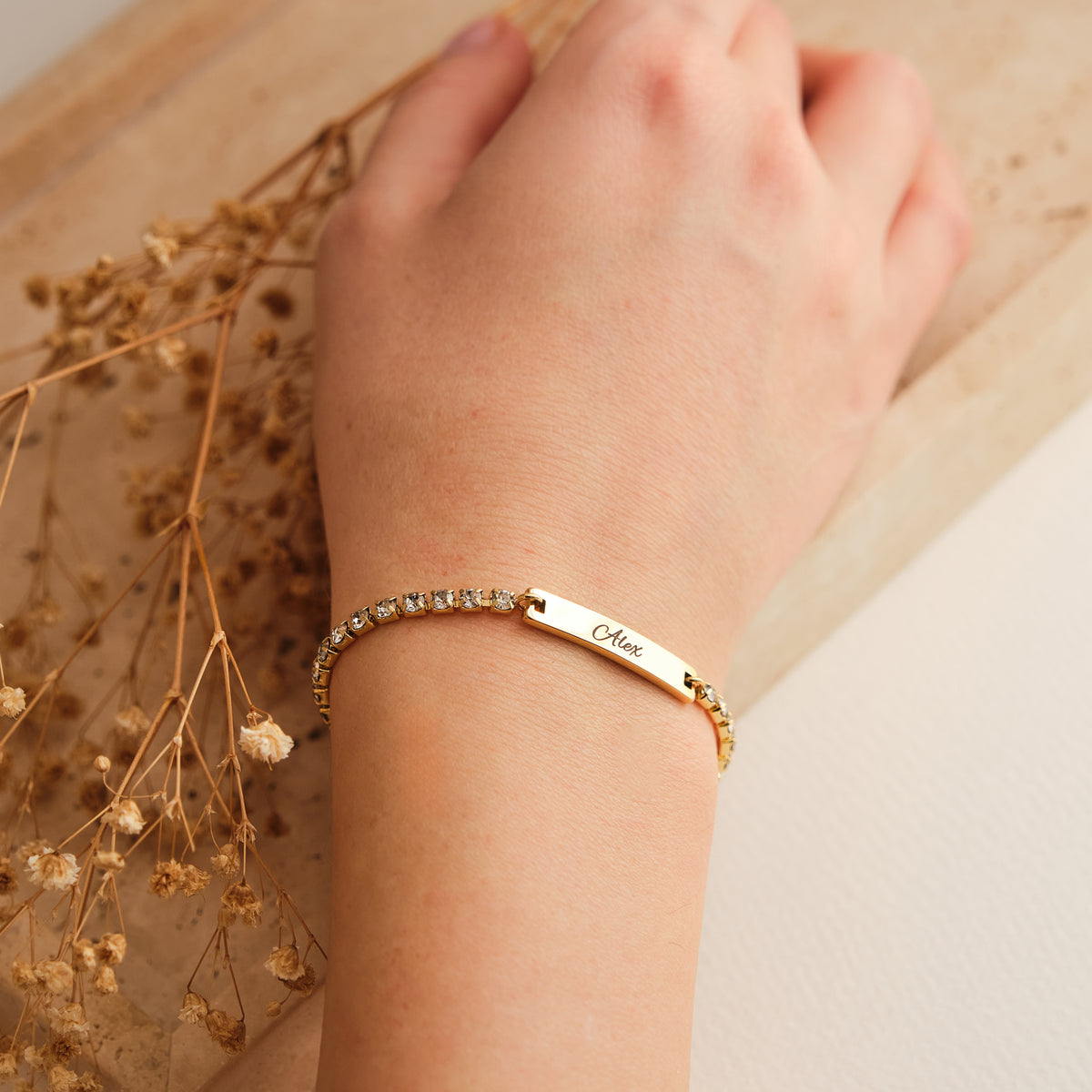 Tennis Partnerarmband mit Gravur