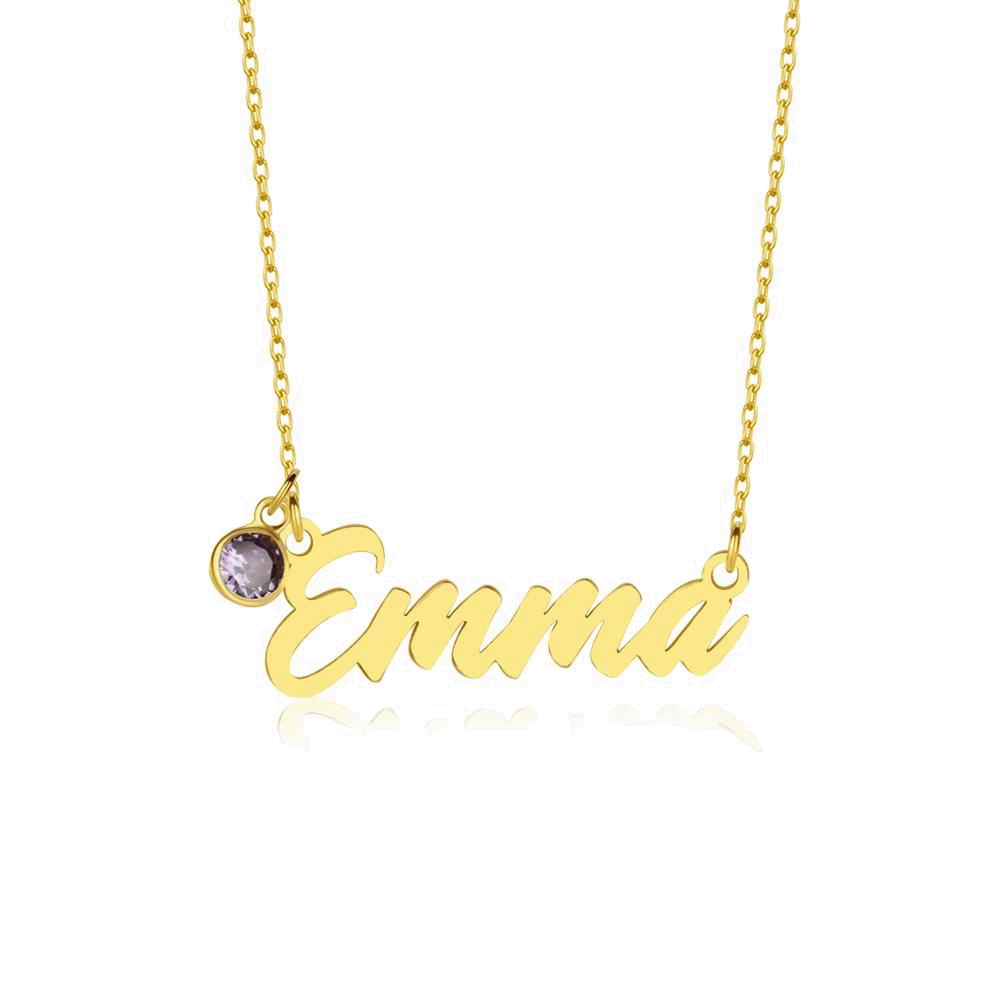 Birthstone Name Necklace Emma