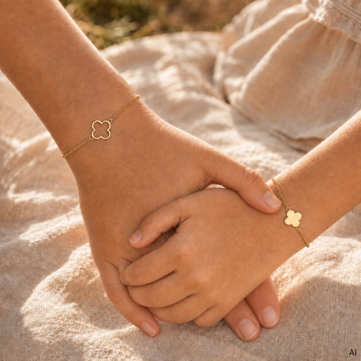 Mutter-Kind Armband Set mit Klee - OTANTO
