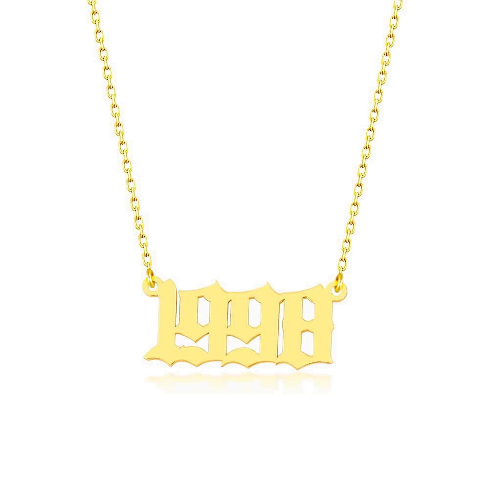 Name necklace - Gothic year variant