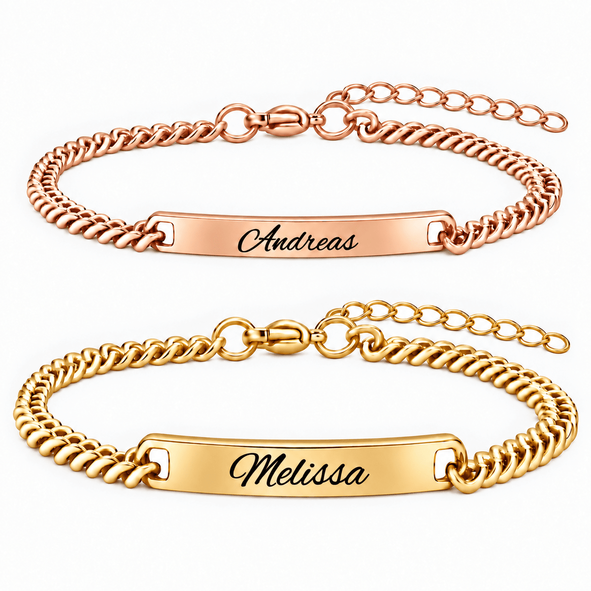 Schwarz Rose Partnerarmband mit Gravur - OTANTO