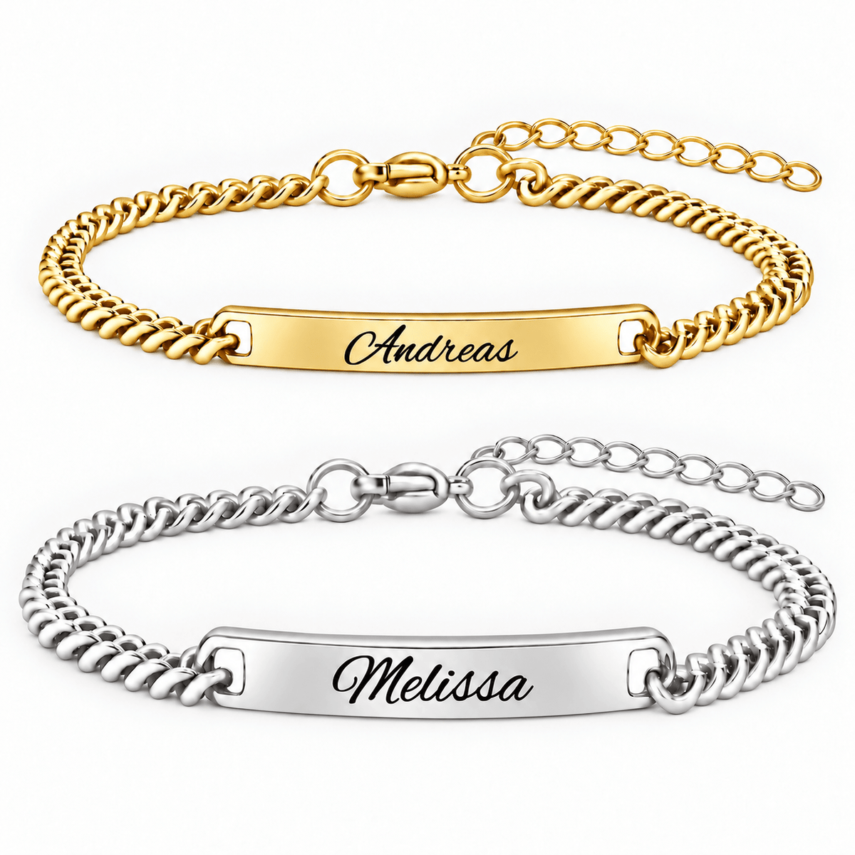 Schwarz Rose Partnerarmband mit Gravur - OTANTO