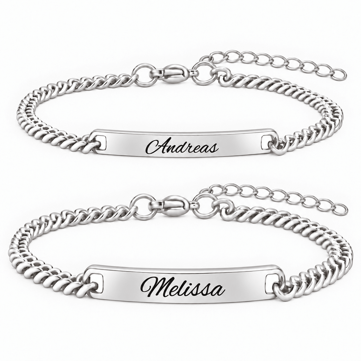 Schwarz Rose Partnerarmband mit Gravur - OTANTO