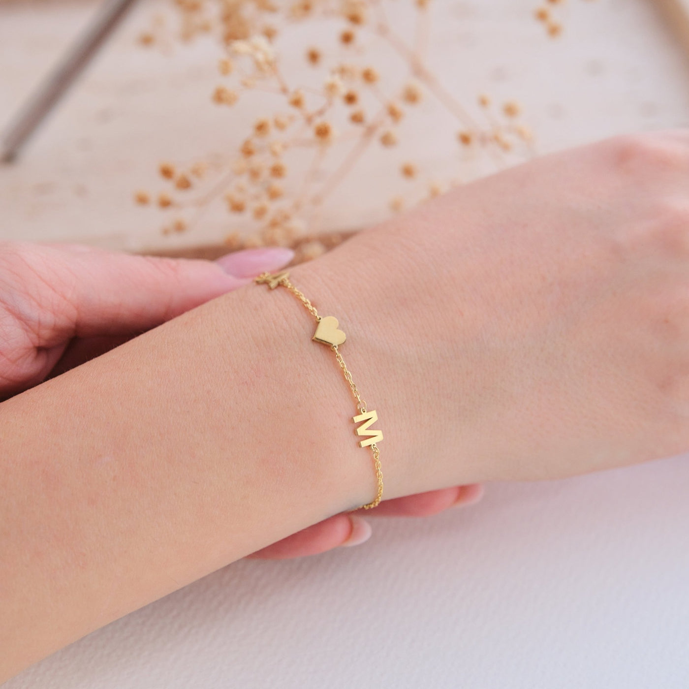 585er Gold Buchstaben Armband - OTANTO
