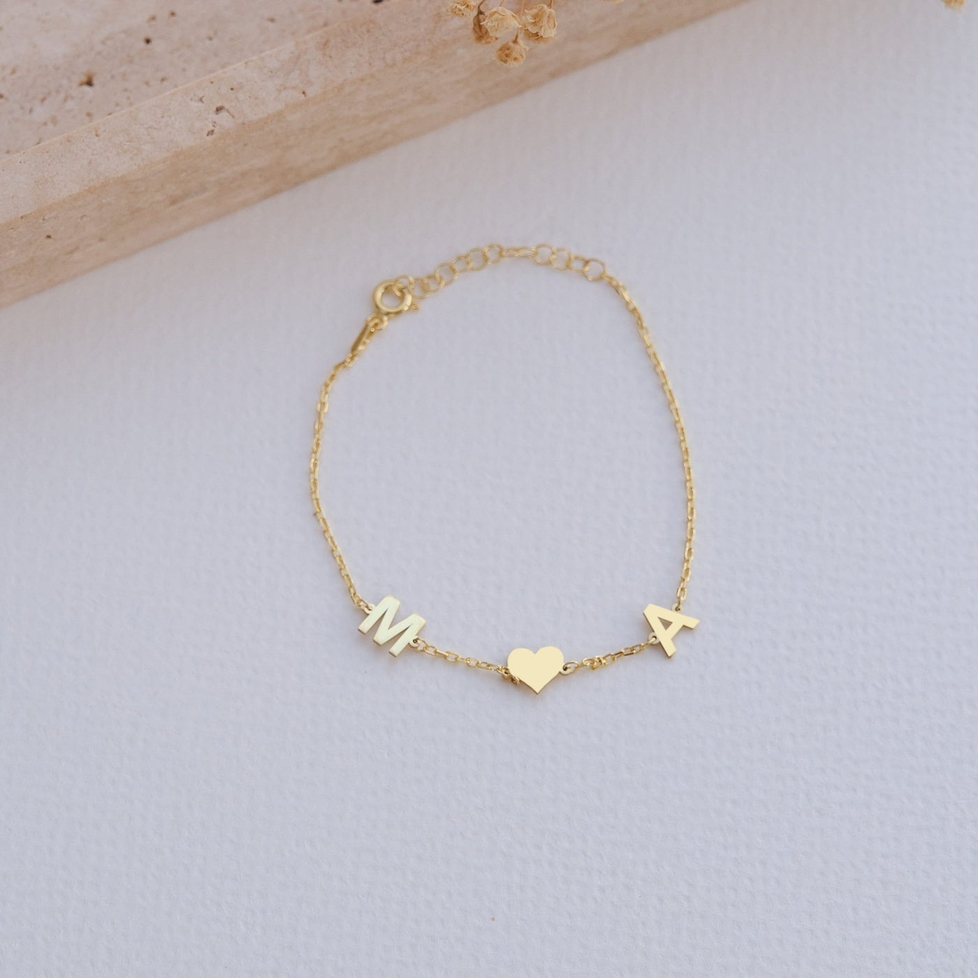 585er Gold Buchstaben Armband - OTANTO