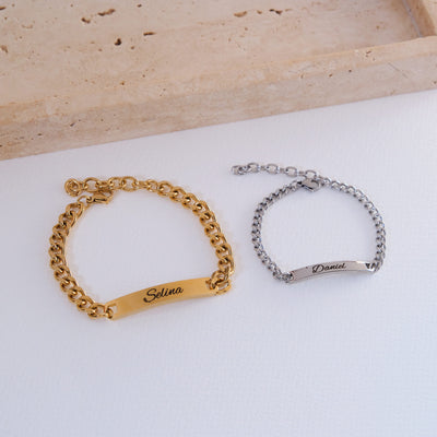 Silber Partnerarmband mit Gravur