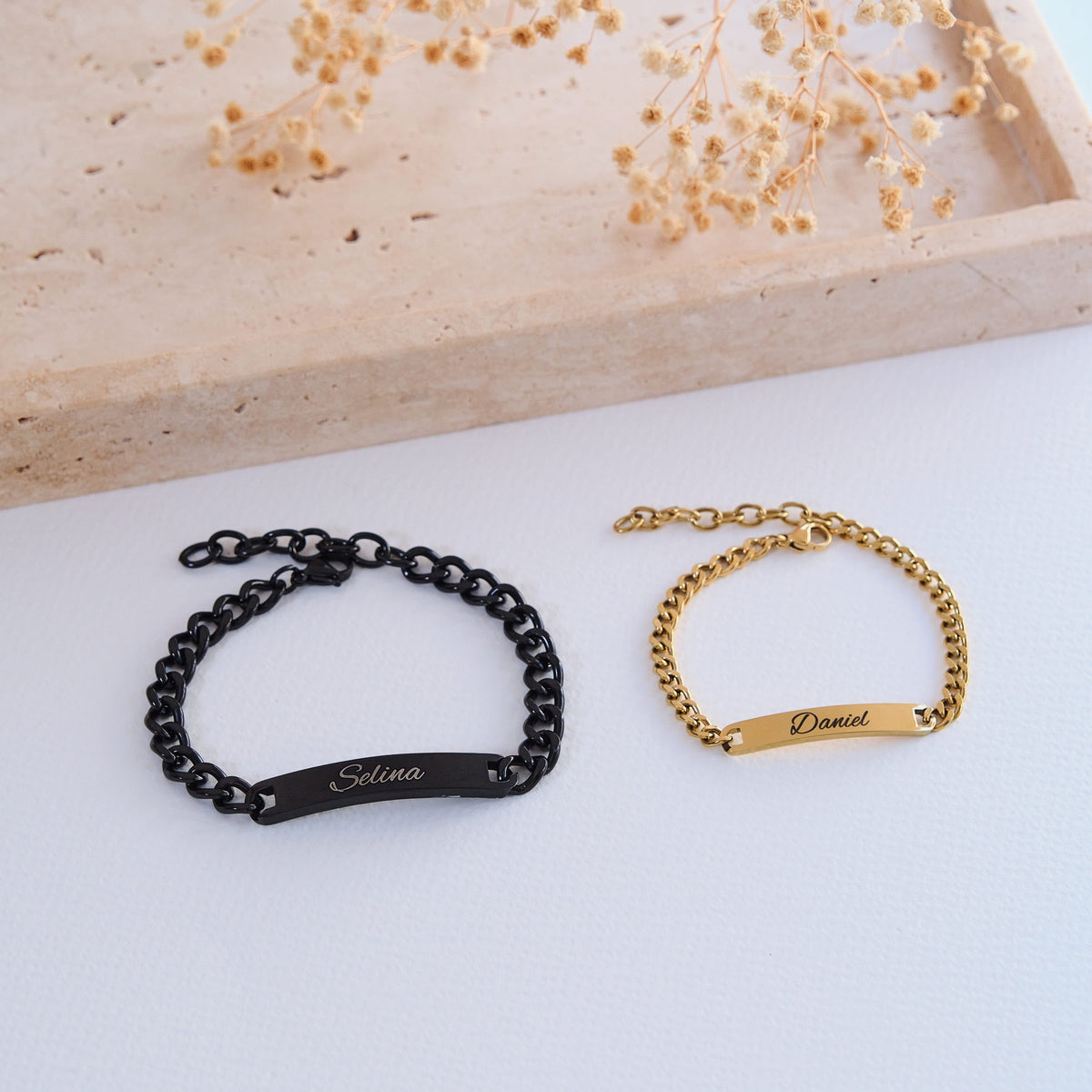 Silver Couple bracelet with engraving