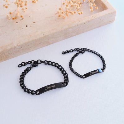 Silber Partnerarmband mit Gravur