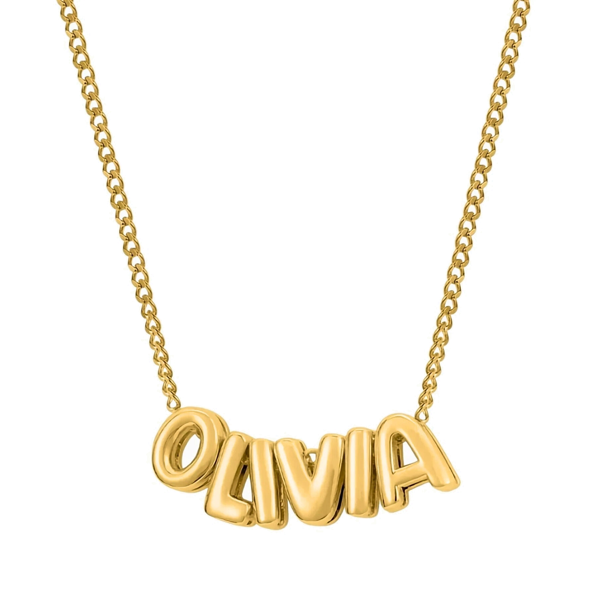 Name necklace - Bubble variant