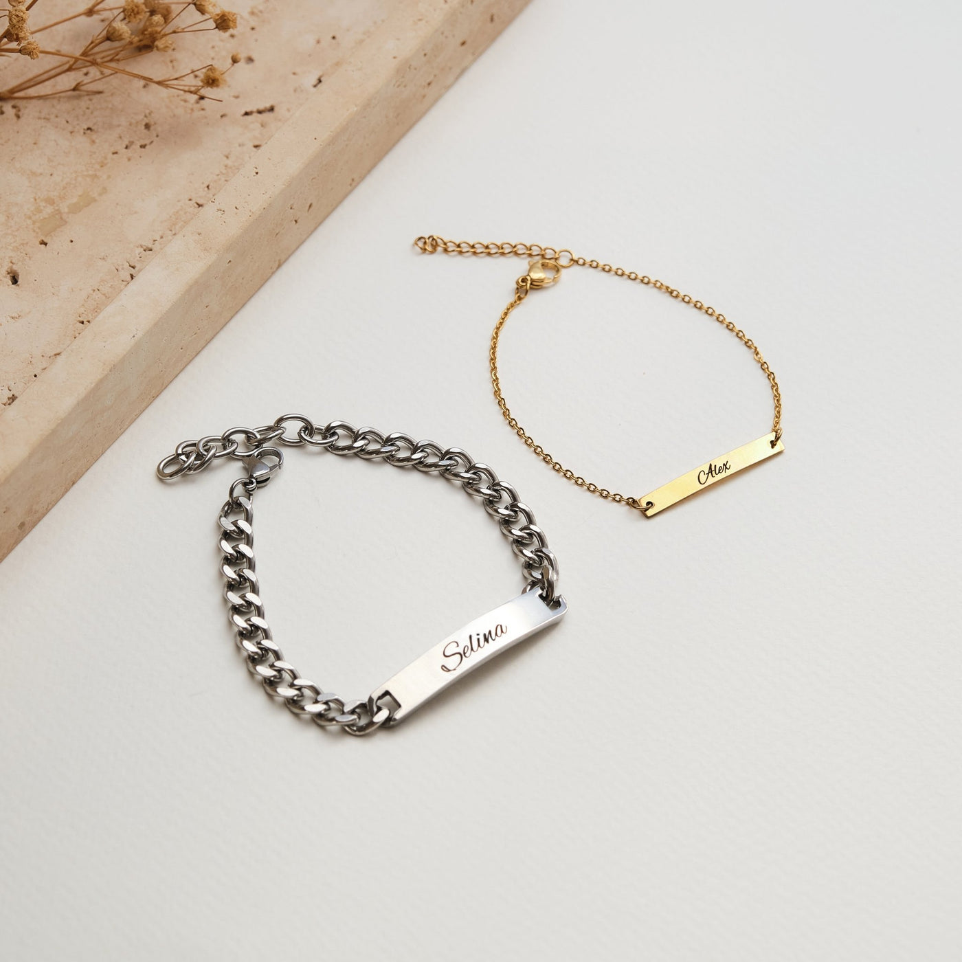 Bar Partnerarmband mit Gravur - OTANTO