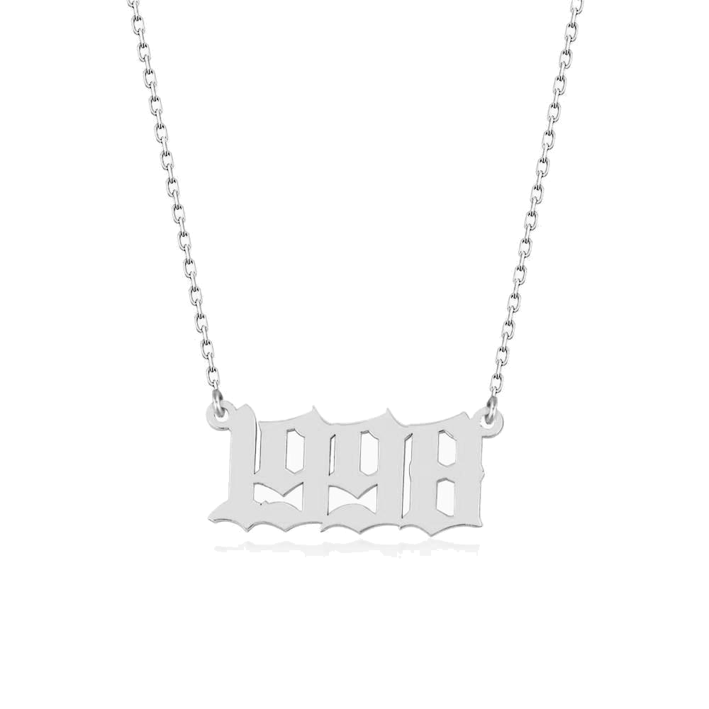 Name necklace - Gothic year variant