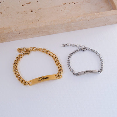 Gold Rose Partnerarmband mit Gravur - OTANTO