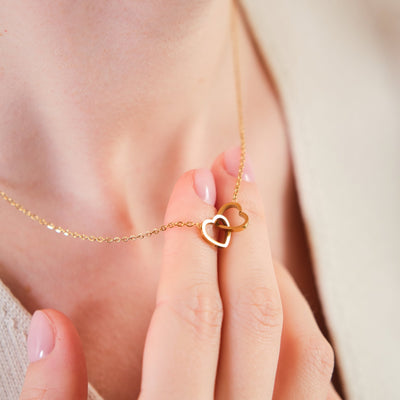 Herzen Halskette Gravur mit ewiger Rose - OTANTO