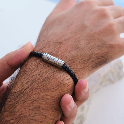 Leder Ringarmband mit bis zu 5 Gravuren - OTANTO