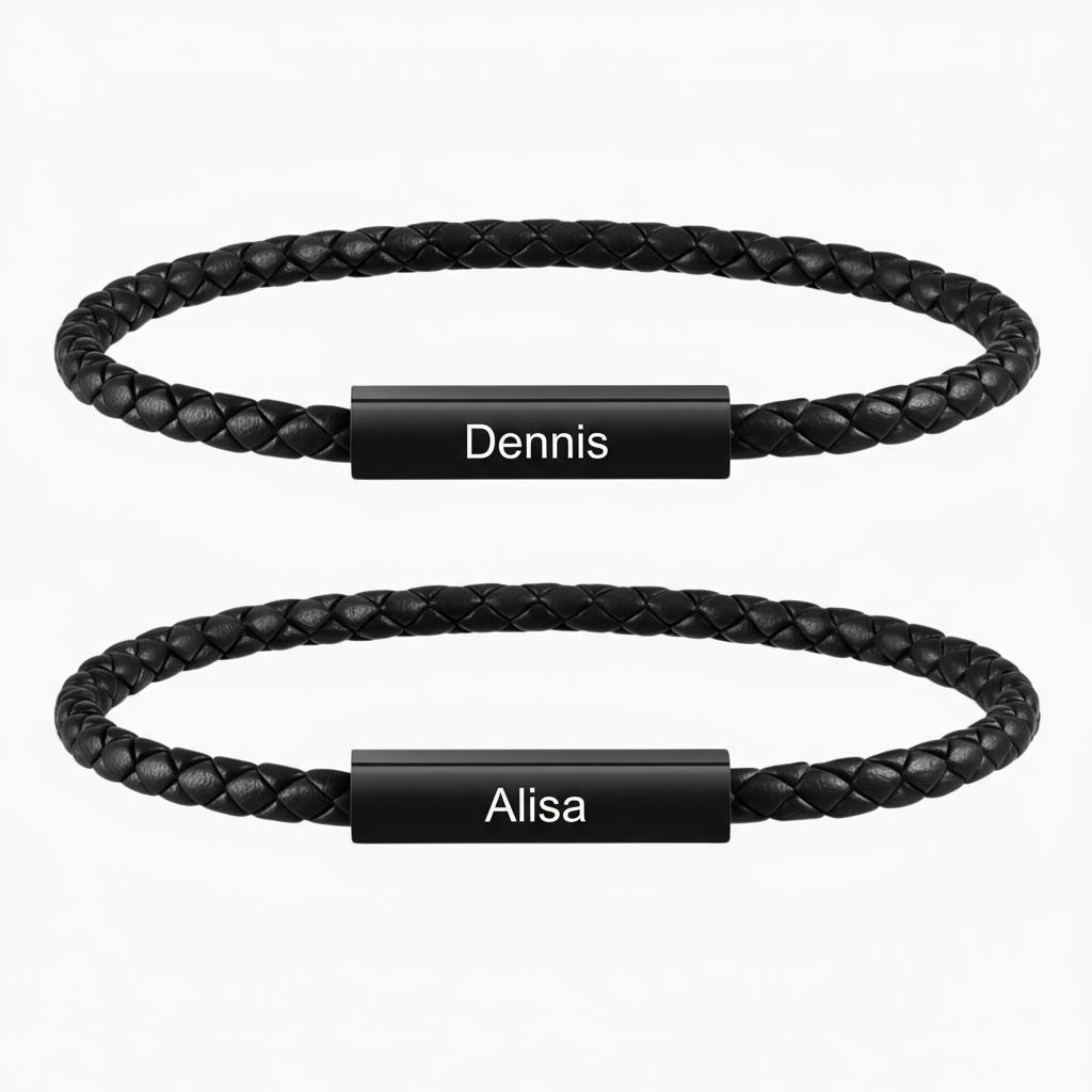 Magnetische Partnerarmbänder mit Gravur - OTANTO