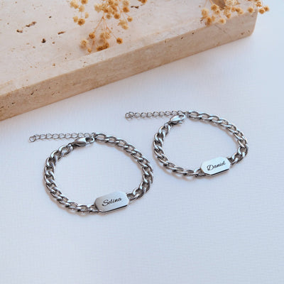 Oktagon Partnerarmband mit Gravur - OTANTO