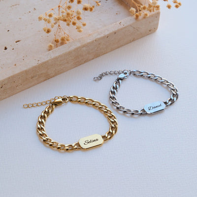 Oktagon Partnerarmband mit Gravur - OTANTO