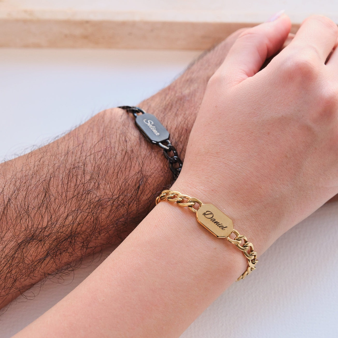 Oktagon Partnerarmband mit Gravur - OTANTO