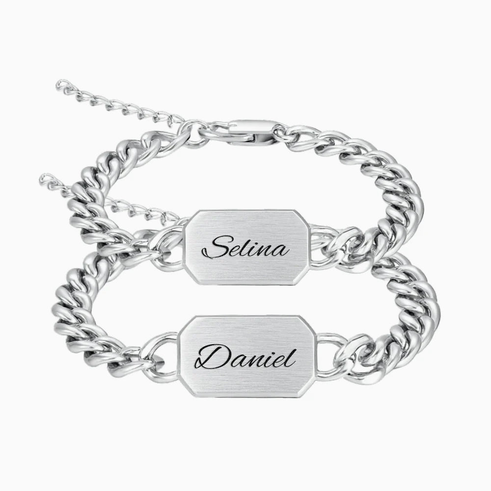 Oktagon Partnerarmband mit Gravur - OTANTO