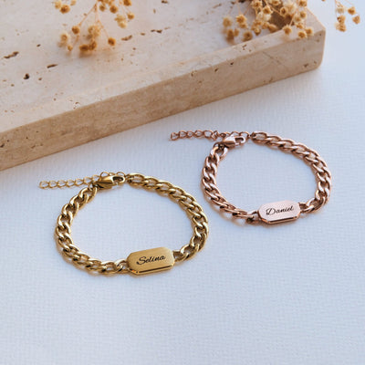 Oktagon Partnerarmband mit Gravur - OTANTO