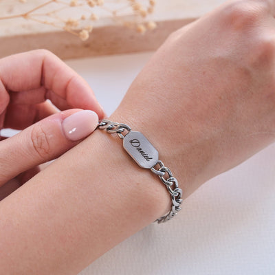 Oktagon Partnerarmband mit Gravur - OTANTO