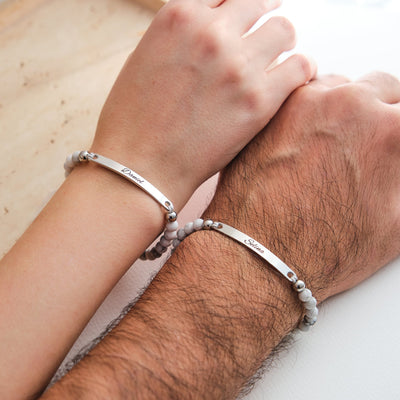 Partnerarmband mit schwarzen Perlen - OTANTO