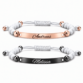 Partnerarmband mit weißen Perlen - OTANTO