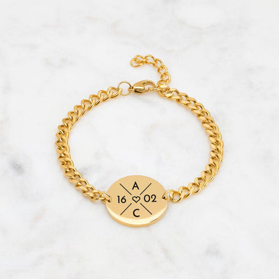 Plätchen Armband mit X Gravur - OTANTO