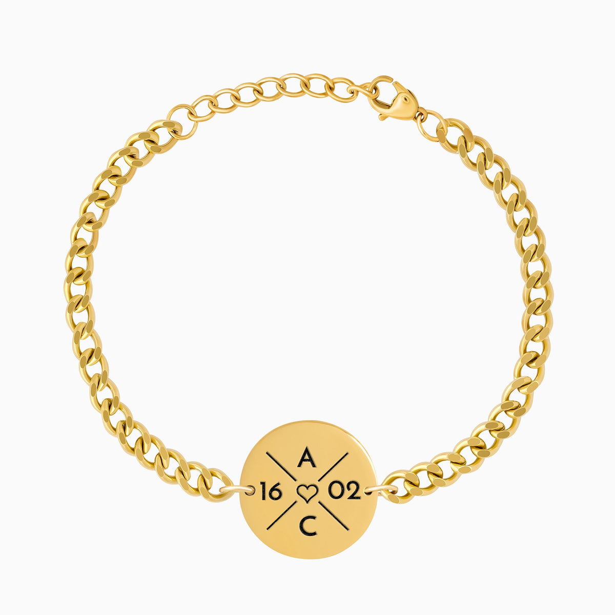 Plätchen Armband mit X Gravur - OTANTO