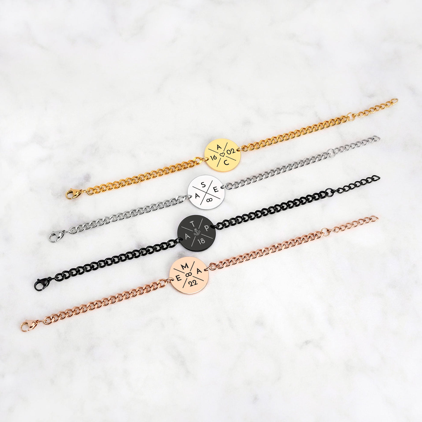 Plätchen Armband mit X Gravur - OTANTO