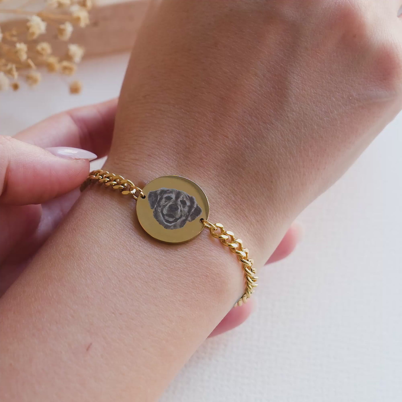 Haustier Fotogravur Armband Damen