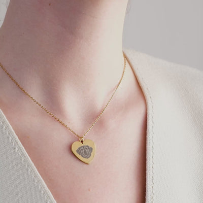 Haustier Fotogravur Herz Halskette