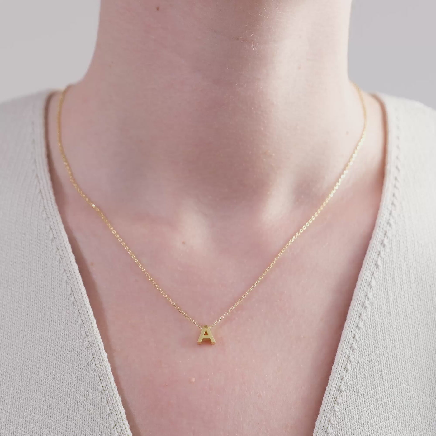 585er 3D Initial Halskette