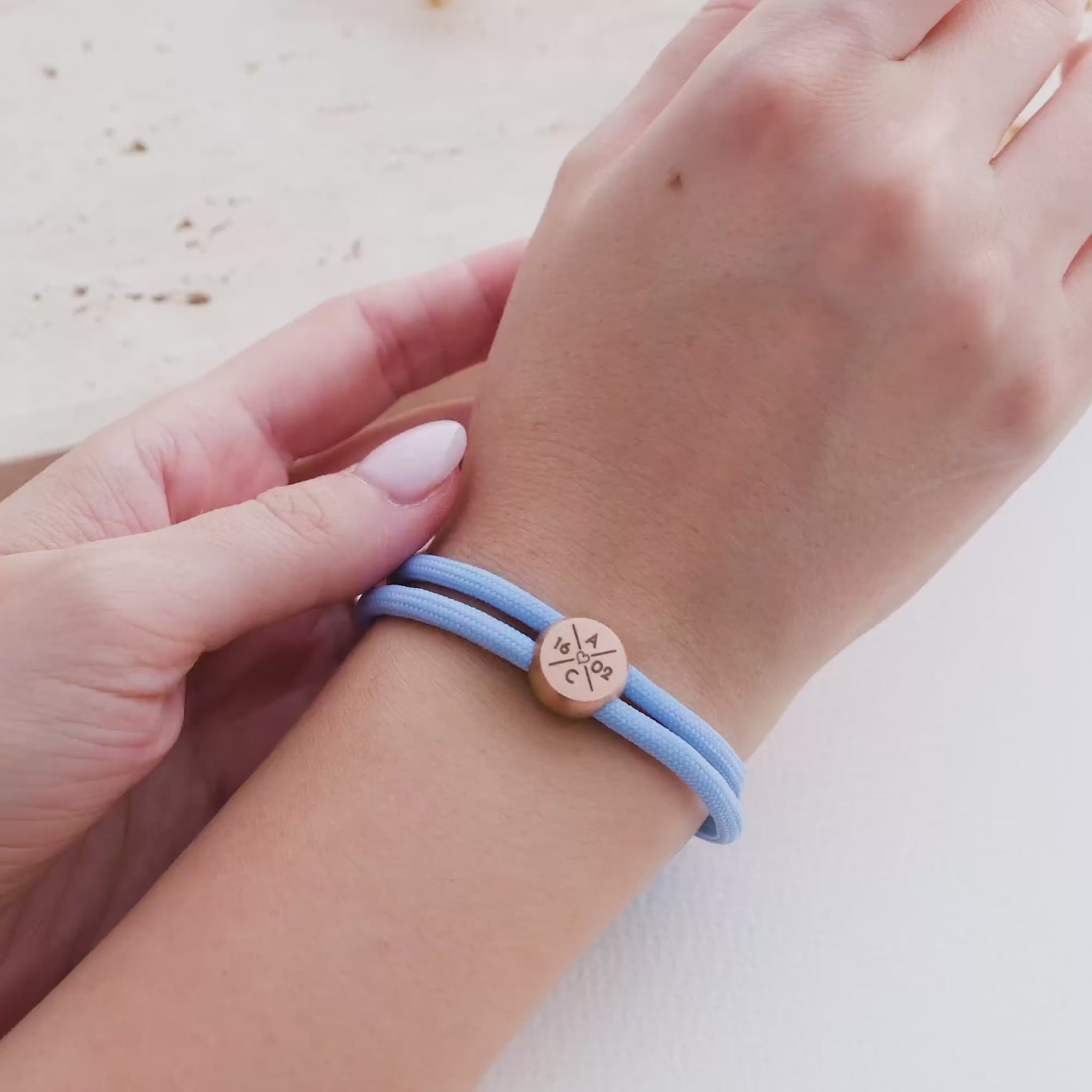 Segeltau Disc Armband mit Gravur