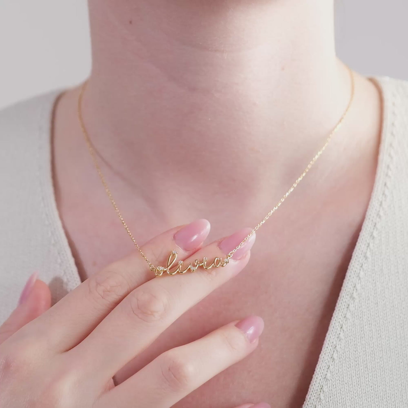 Namenskette - Variante Zirkonia