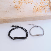 Schwarz Gold Partnerarmband mit Gravur - OTANTO