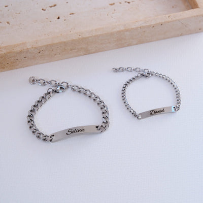 Schwarz Gold Partnerarmband mit Gravur - OTANTO