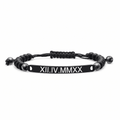 Schwarz Perlenarmband mit Gravur - OTANTO