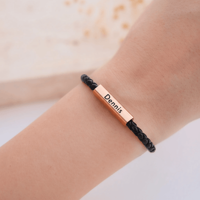 Schwarz Rose Magnetische Partnerarmbänder mit Gravur - OTANTO