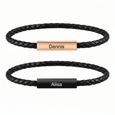 Schwarz Rose Magnetische Partnerarmbänder mit Gravur - OTANTO