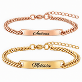 Schwarz Rose Partnerarmband mit Gravur - OTANTO