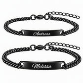 Schwarz Rose Partnerarmband mit Gravur - OTANTO