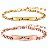 Schwarz Rose Partnerarmband mit Gravur - OTANTO