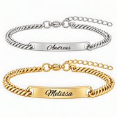 Schwarz Rose Partnerarmband mit Gravur - OTANTO