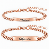 Schwarz Rose Partnerarmband mit Gravur - OTANTO