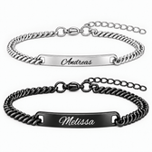 Schwarz Rose Partnerarmband mit Gravur - OTANTO