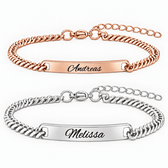 Schwarz Rose Partnerarmband mit Gravur - OTANTO