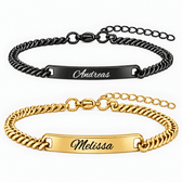 Schwarz Rose Partnerarmband mit Gravur - OTANTO